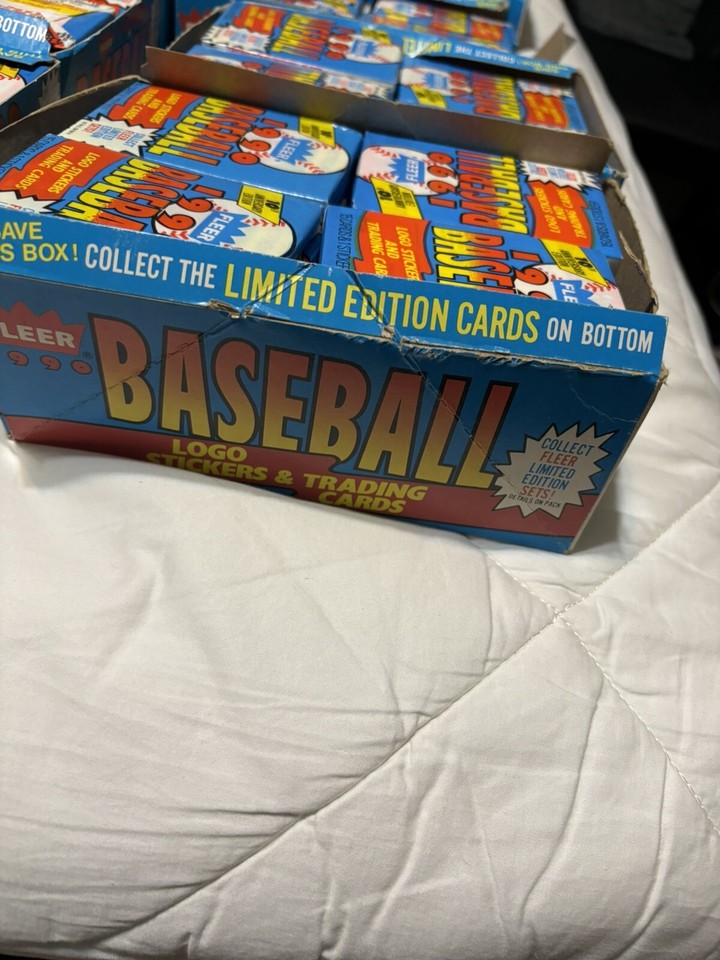 1990 Fleer Baseball Cards Wax Pack Box w/ Unopened Packs, 11+ Boxes eBay
