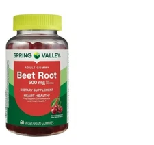 Spring Valley Beet Root Supplement Gummies Cherry 500 mg 60 Count