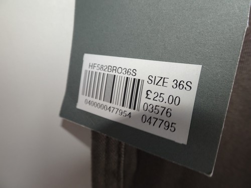 New* HAWKSHEAD Mens Chino Jeans Chinos W36 L30 Straight Leg Fit Brown Cotton - Picture 6 of 12