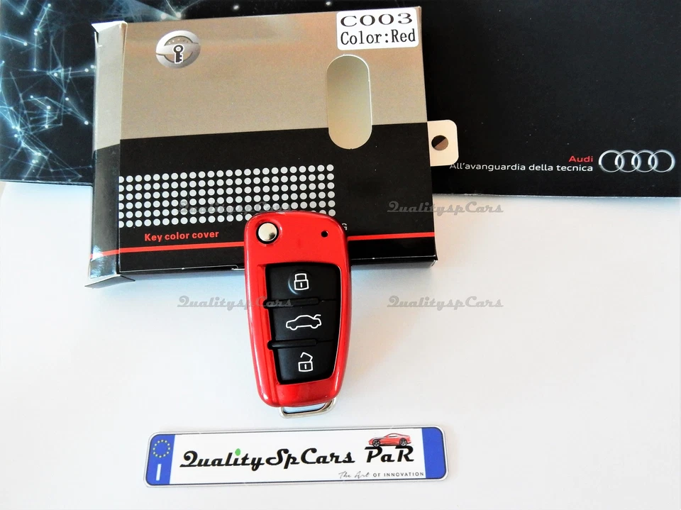Cover Protettiva RIGIDA Chiave PER Audi TT 8J guscio ROSSO Mascherin Telecomando - Immagine 4 di 4