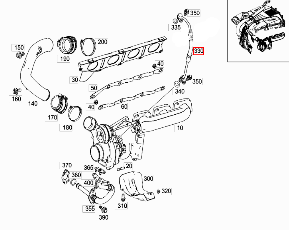 Neu MERCEDES-BENZ CLS C218 Linke Turbolader-Ölzuleitung A2780903077 Original
