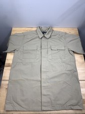 5.11 Tactical Ripstop Button Up Shirt Mens L Tall Tan Casual Work Travel 8686