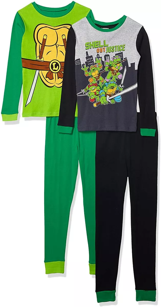 Toddler Boys' 4pc Teenage Mutant Ninja Turtles Snug Fit Pajama Set - Green  4T