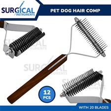 12 Pcs Dog Brush for Deshedding Dematting Pet Grooming Cat Hair Comb 20 blade