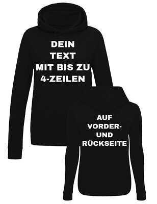 Damen Hoodie Wunschtext personalisiertes Geschenk Statement Frauen Pullover