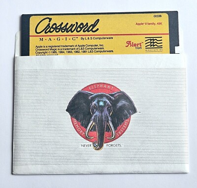 Crossword Magic (Apple II, 1985) Vintage Mindscape Computer Game 5.25'' Floppy