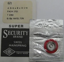 Hamilton 6/0s #1721 T end #621 Newall watch Mainspring white alloy