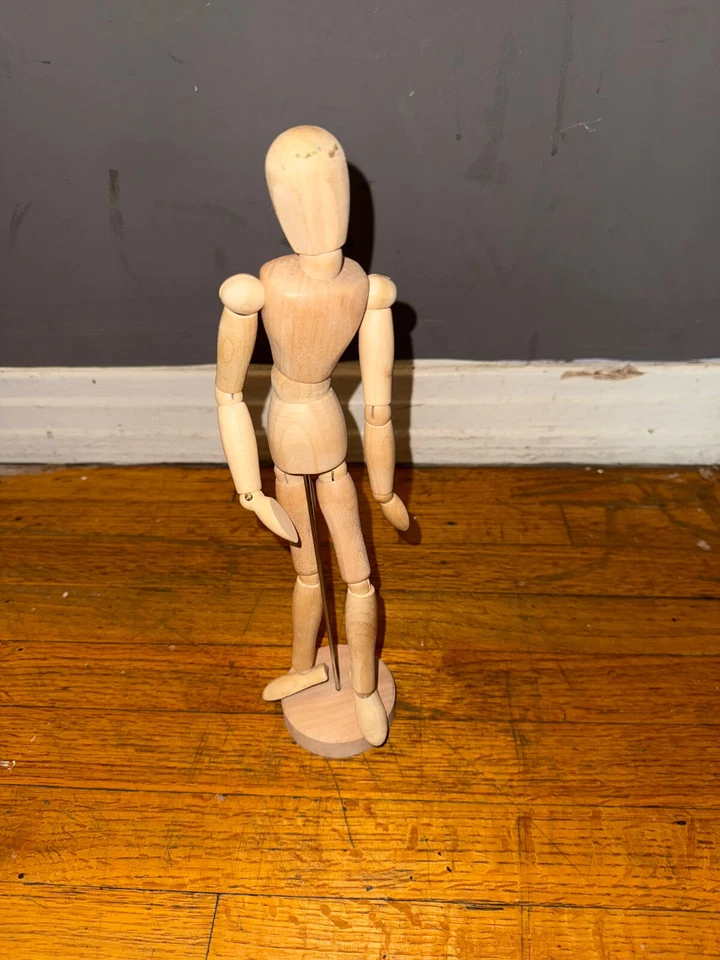 Miniatur vollgelenkige gelenkige Holz Schaufensterpuppe hellbraun Pose Modellierung posiert r7 - Bild 2 von 2