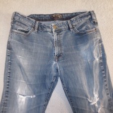 34 Heritage Jeans 42x32 Mens Charisma Distressed Straight Leg Measures 39x31.5