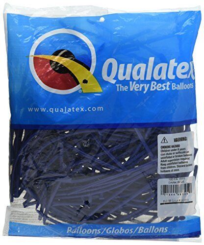 Paquete de 100 globos giratorios Qualatex azul oscuro 160q - Imagen 1 de 1
