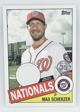 2020 Topps #85R-MS Max Scherzer 1985 Topps 35th Anniversary Relics Blue Jays