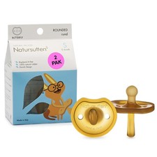 2-Pack Natural Rubber Pacifiers - Safe Soft BPA-Free Pacifier for Breastfee...