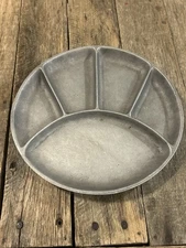 Vintage Pewter 5 Section Simply Fondue Dinner Plate  9 inch
