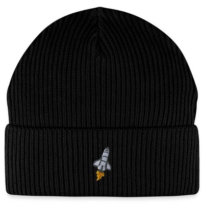 Gestickte Raketen Shuttle Mit Feuer Bio Fisherman Beanie Mütze