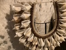 African beaded shield, decorative object, tribal, sheels