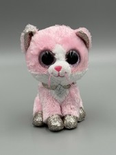 TY Beanie Boos Fiona Kitty Cat Pink Glittery Small Plush 6” Stuffed Animal