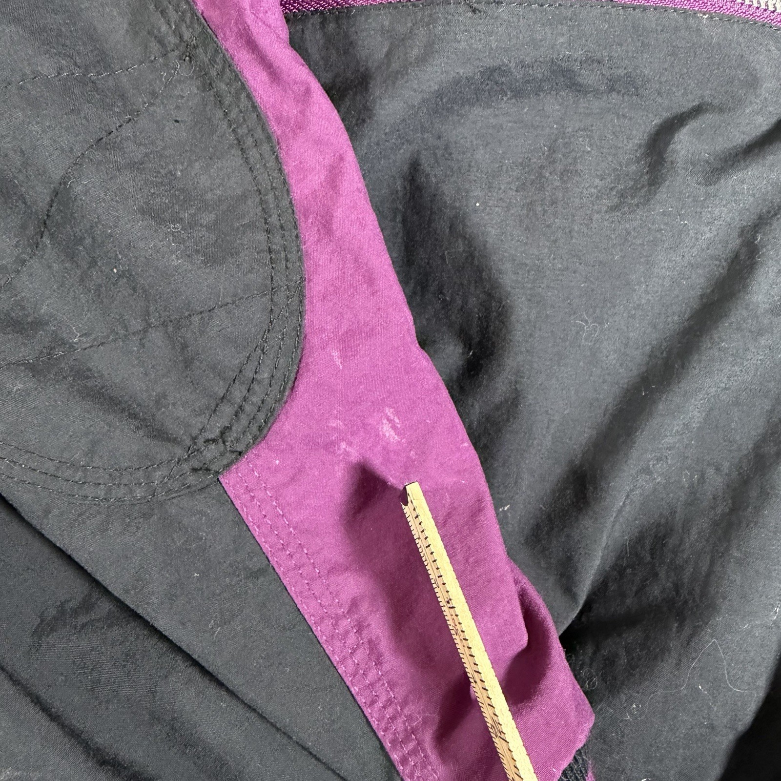 Vintage 90s Nike Bomber Jacket Mens L Purple Black Varsity Rare Full Zip Pouch thumbnail 13