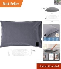 Soft Queen Pillowcase with Grounding Cord - Silver Fiber for Pain Relief - 20x30