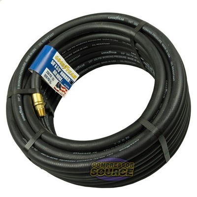 Goodyear 50' x 3/8'' Rubber Air Hose 250 PSI Air Compressor Hose USA Made 12676