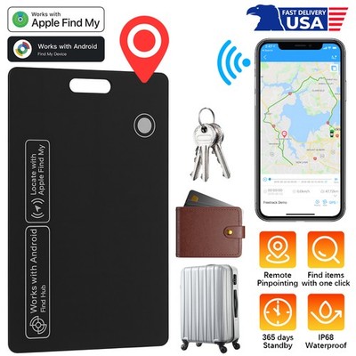 Rechargeable Wallet Tracker Card Smart Track , Works w/ Apple Find My, Bluetooth