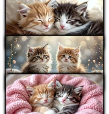 Dreamy Kittens Wallpaper Bundle 3 x 16:9 Digital Image Picture Background