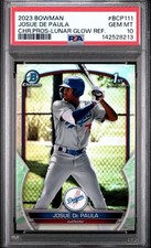 Josue De Paula 2023 Bowman Baseball Lunar Glow Refractor PSA 10 Dodgers
