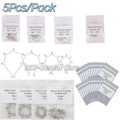 5 Pcs Dental Anterior Root Torquing Auxiliary Arch Wire Small/Middle/Large/Lower