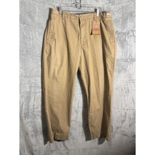 Dockers Mens Flat Front Relaxed Fit Iconic Khaki Pants Size 38x29 TanNEW
