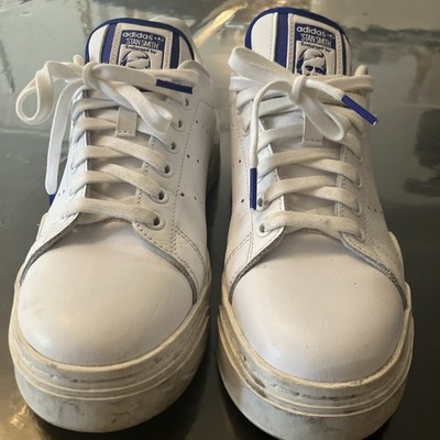 Adidas Stan Smith sneaker With white blue 7.5 Men s  PRE-OWNED