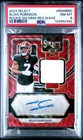 2023 PANINI SELECT ROOKIE SIGNATURE MEMORABILIA RED WAVE BIJAN ROBINSON PSA 8