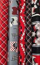 4.5 Metres Bundle 100% Cotton Premium Craft Fabric  Scottie Dogs