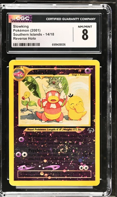 CGC 8 Slowking 14/18 Southern Islands Reverse Holo Swirl Pokemon Card