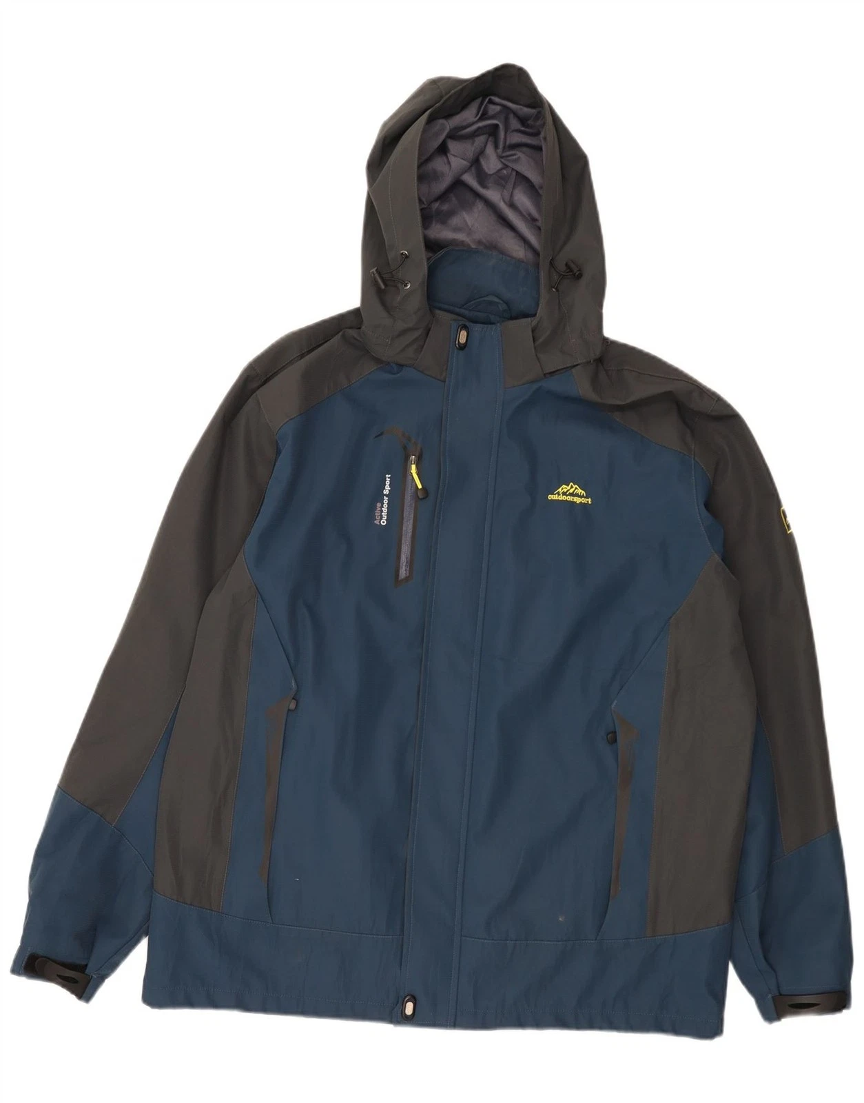 Vintage Mens Hooded Windbreaker Jacket UK 44 2XL Navy Blue Colourblock CG09
Opens in a new window or