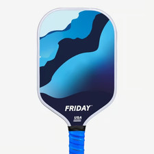 Friday Pickleball Paddle Labs 02 Polar Plunge Flat Top 16mm Blue Paddle
