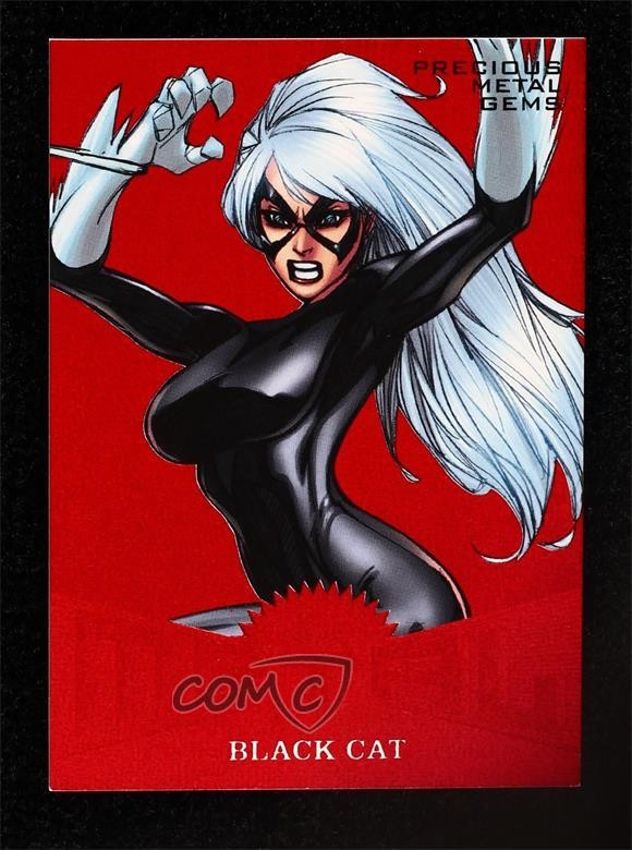 2017 Fleer Ultra Marvel Spider-Man Metal PMG Red 6/99 Black Cat #MM6 0kg8
