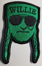 Willie Nelson green Patch approx 2.5 x 3.75"