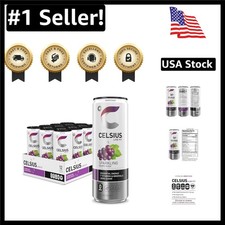 Refreshing Sparkling Grape Rush   12 oz Slim Can Energy Booster Pack of 12