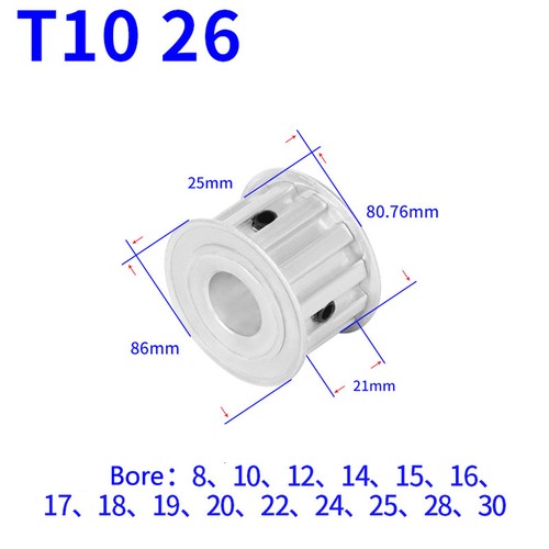 T10 12-40T Timing Belt Pulley CNC Drive Pitch 10mm AF-type With Keyway Wide 21mm - Picture 15 of 18