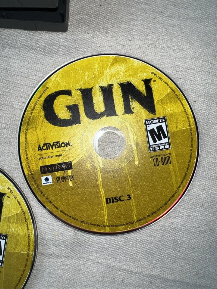 Gun PC CD ROM Software 3 Disc Computer Video Game CIB Complete Activision - Image 4 of 4