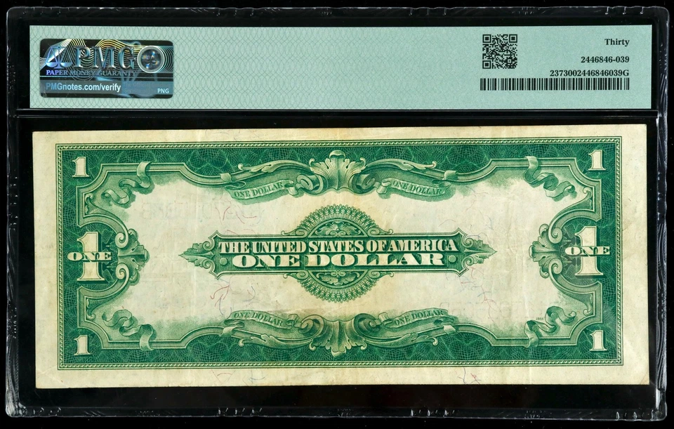 Fr#237 1923 $1 US Blue Seal Silver Certificate Large Note PMG 30 VF - Image 2 of 2