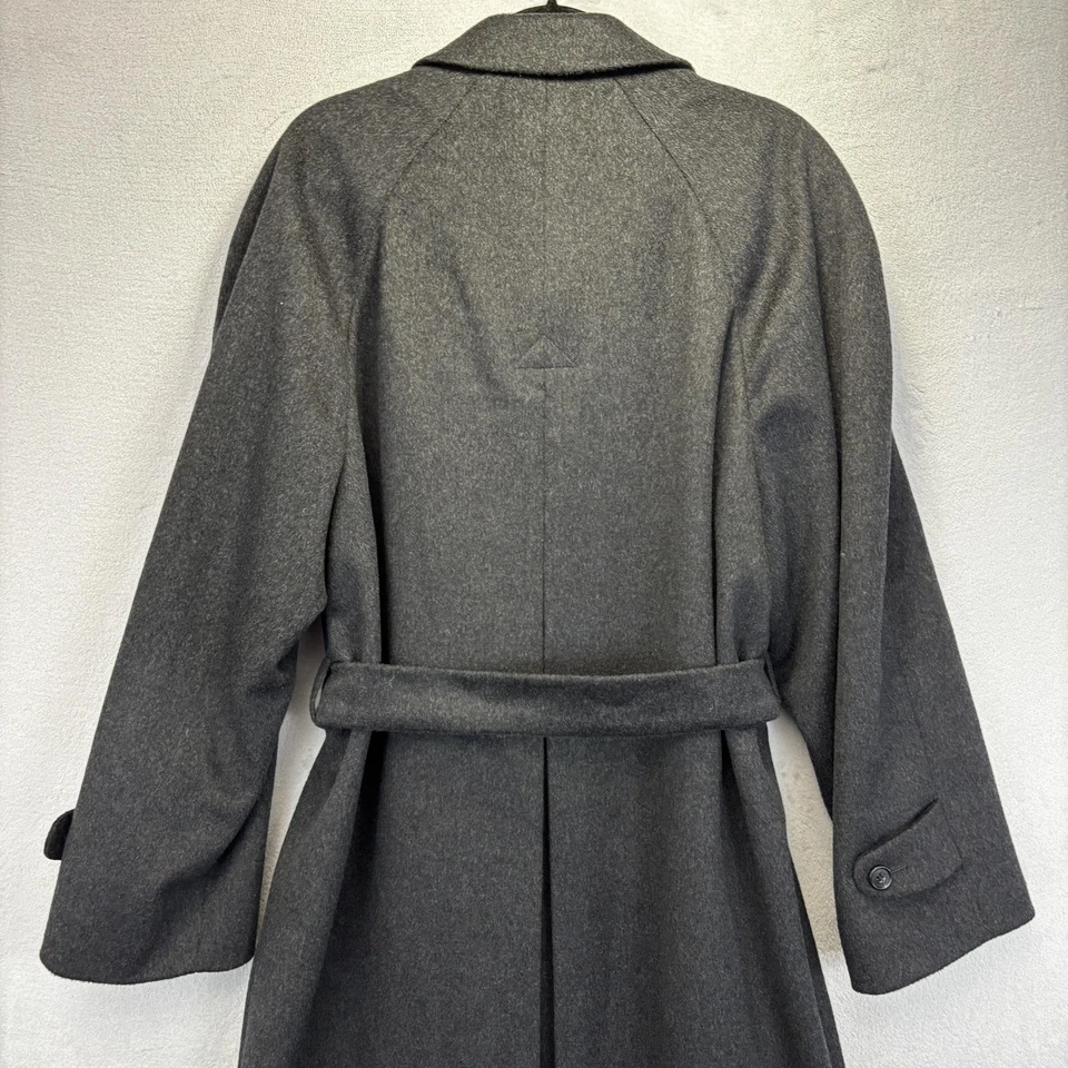 Abrigo Largo Neiman Marcus Para Hombres 40R Gris Lana Cinturón Chaqueta Canadá David Foto 4 de 4