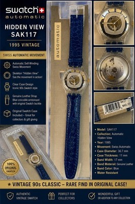 Vintage 1995 Swatch Automatic  Hidden View  SAK117 Swiss Automatic Watch  