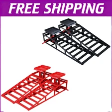 2 Pack Heavy Duty Auto Car Truck Service Ramps Lifts Hydraulic Lift 5 ton jack