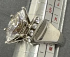 Ring Size 5.75 VTG (Stamped 925 OD CZ Korea) Sterling Silver Clear Marquise