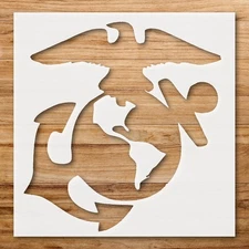 USMC Logo Wall Art Stencil for Military - Themed Home Decor - StencilAir
