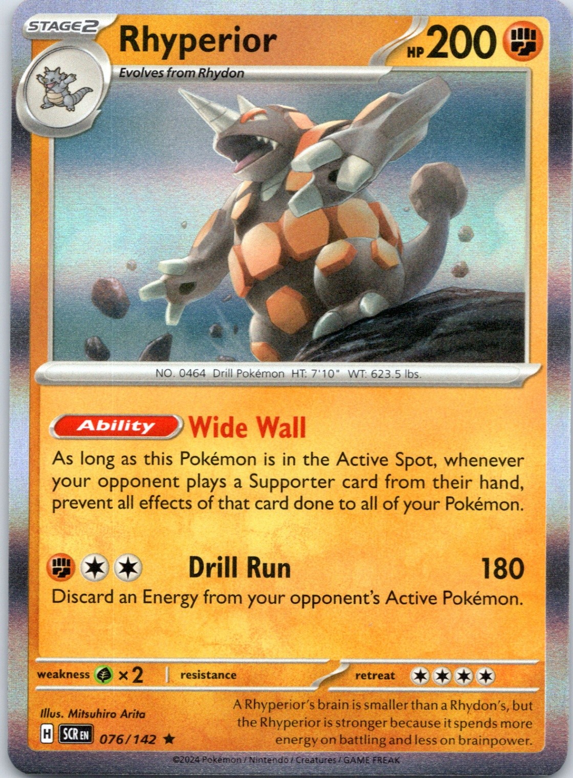 Rhyperior Rare SV07: Stellar Crown 076/142 NM