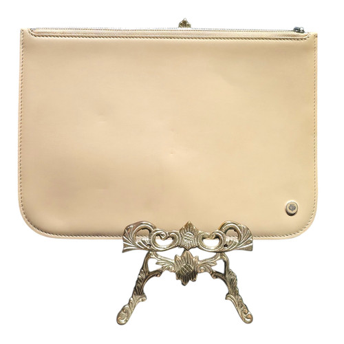 Loro Piana Extra Pouch A4 Mastic Beige Calfskin Leather Document Case Sleeve