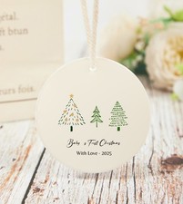 Personalized Baby  s First Christmas Ornament   Ceramic Gift for Newborn