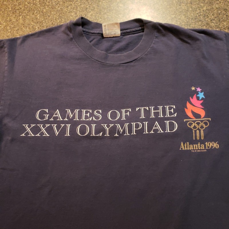 1996 Vintage Vtg 90's Olympic Games Tee Shirt Centennial Large Cra,y Cool Rare