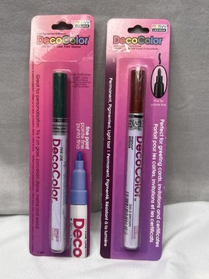 DecoColor Opaque Paint Marker Lot   Pine Green & Brown   Fine Tip   New Sealed